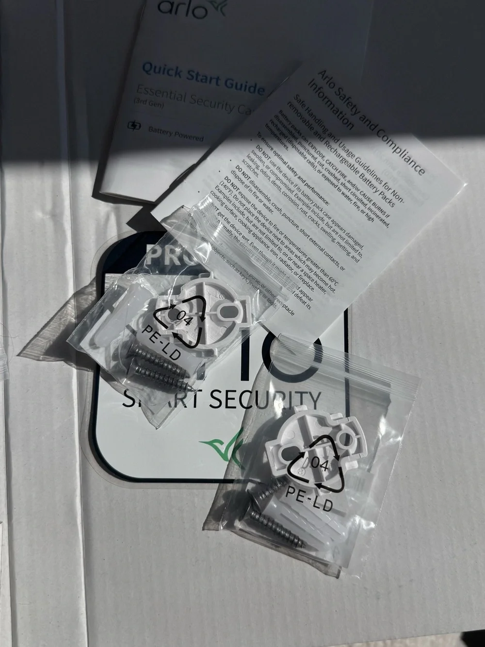 Arlo White Smart Security Video Doorbell and Cameras - 3 Pack